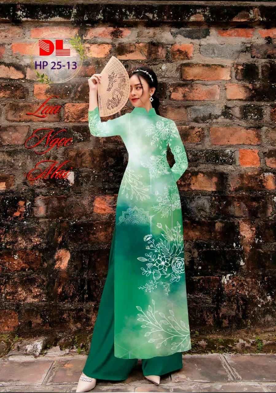 Vải áo dài hoa 3d dlhp-25 - Ảnh 5