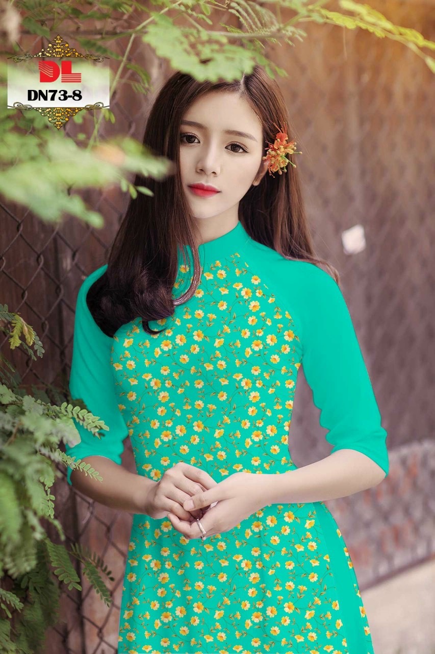 Vải áo dài hoa nhí dldn-73 - Ảnh 7