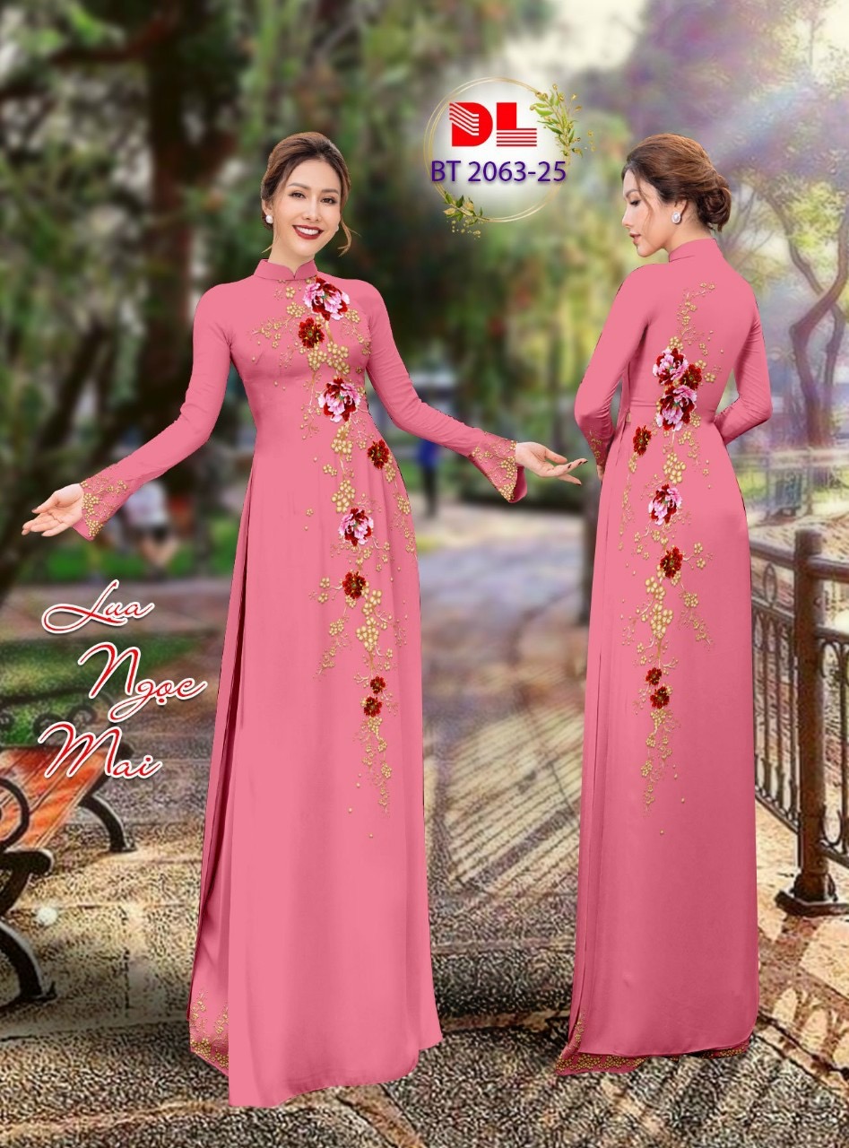 Vải áo dài hoa 3d dlbt-2063 - Ảnh 13