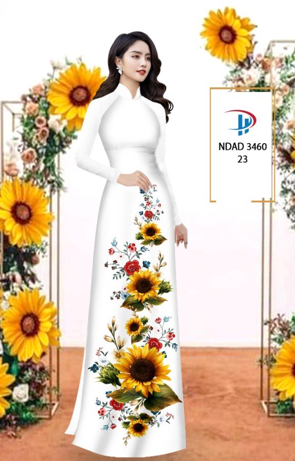 Vải áo dài hoa hướng dương ndad-3460 - Ảnh 12