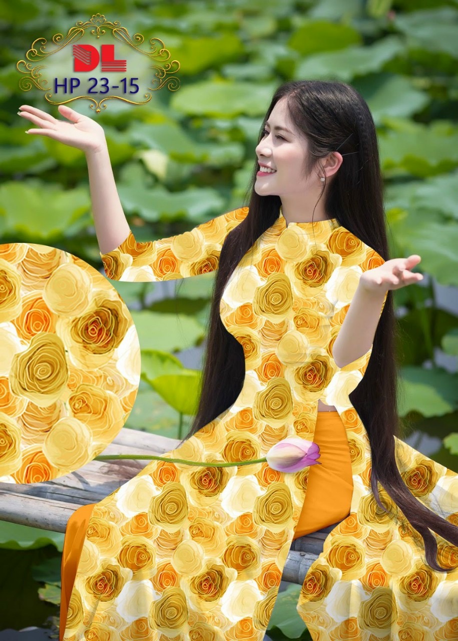 Vải áo dài hoa đều dlhp-23 - Ảnh 7