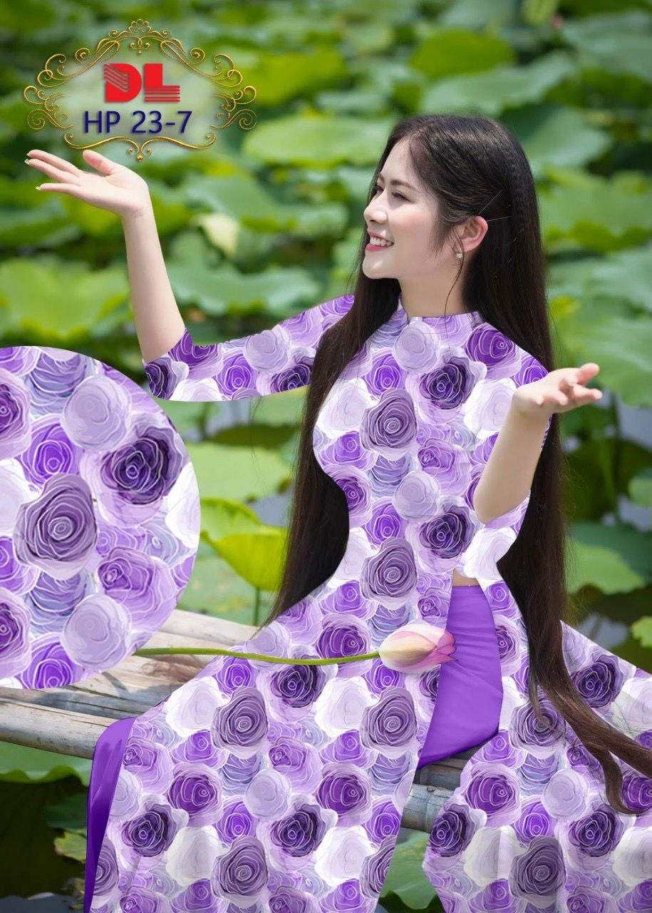 Vải áo dài hoa đều dlhp-23 - Ảnh 4
