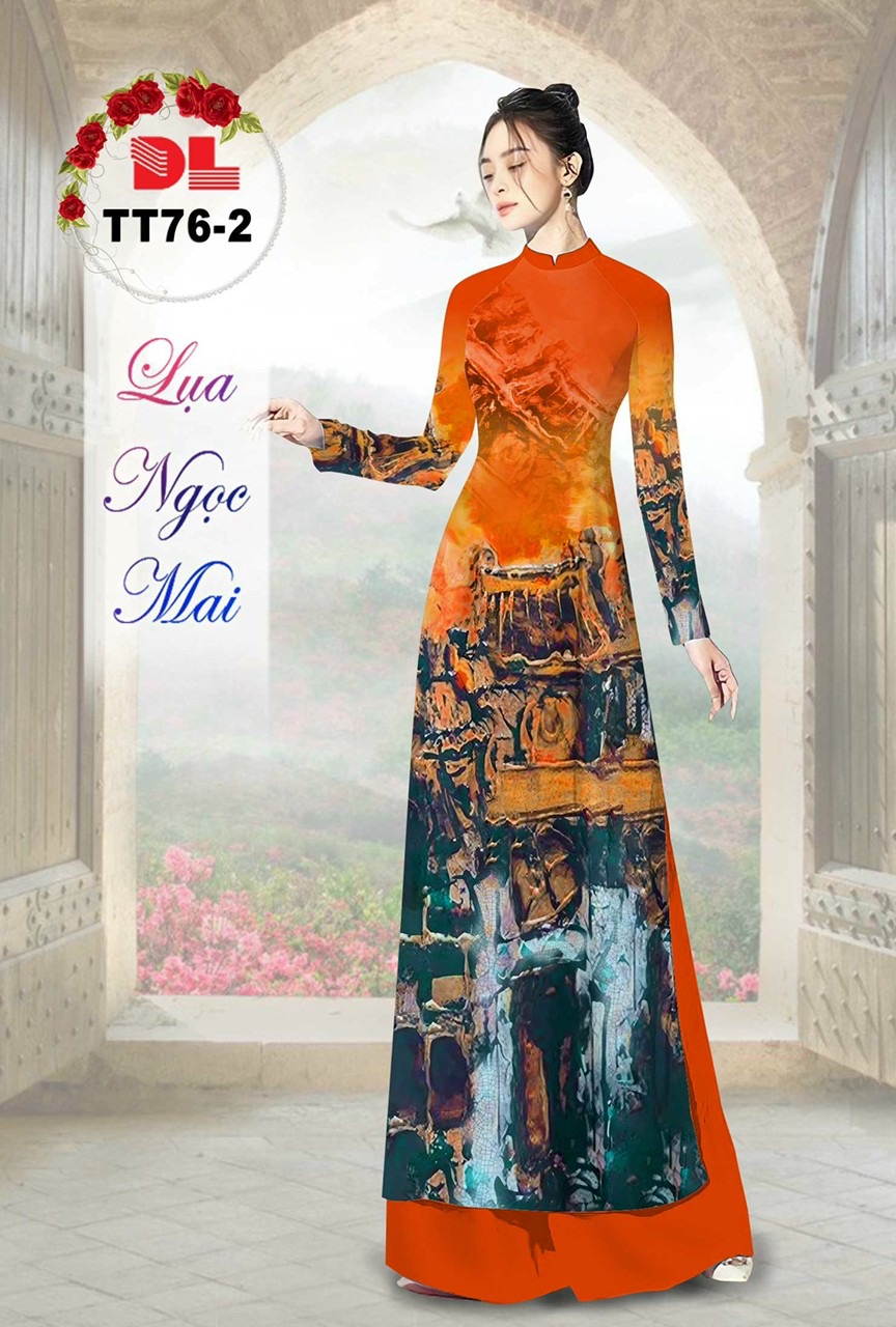 Vải áo dài lụa ngọc mai hoa văn dltt-76 - Ảnh 5