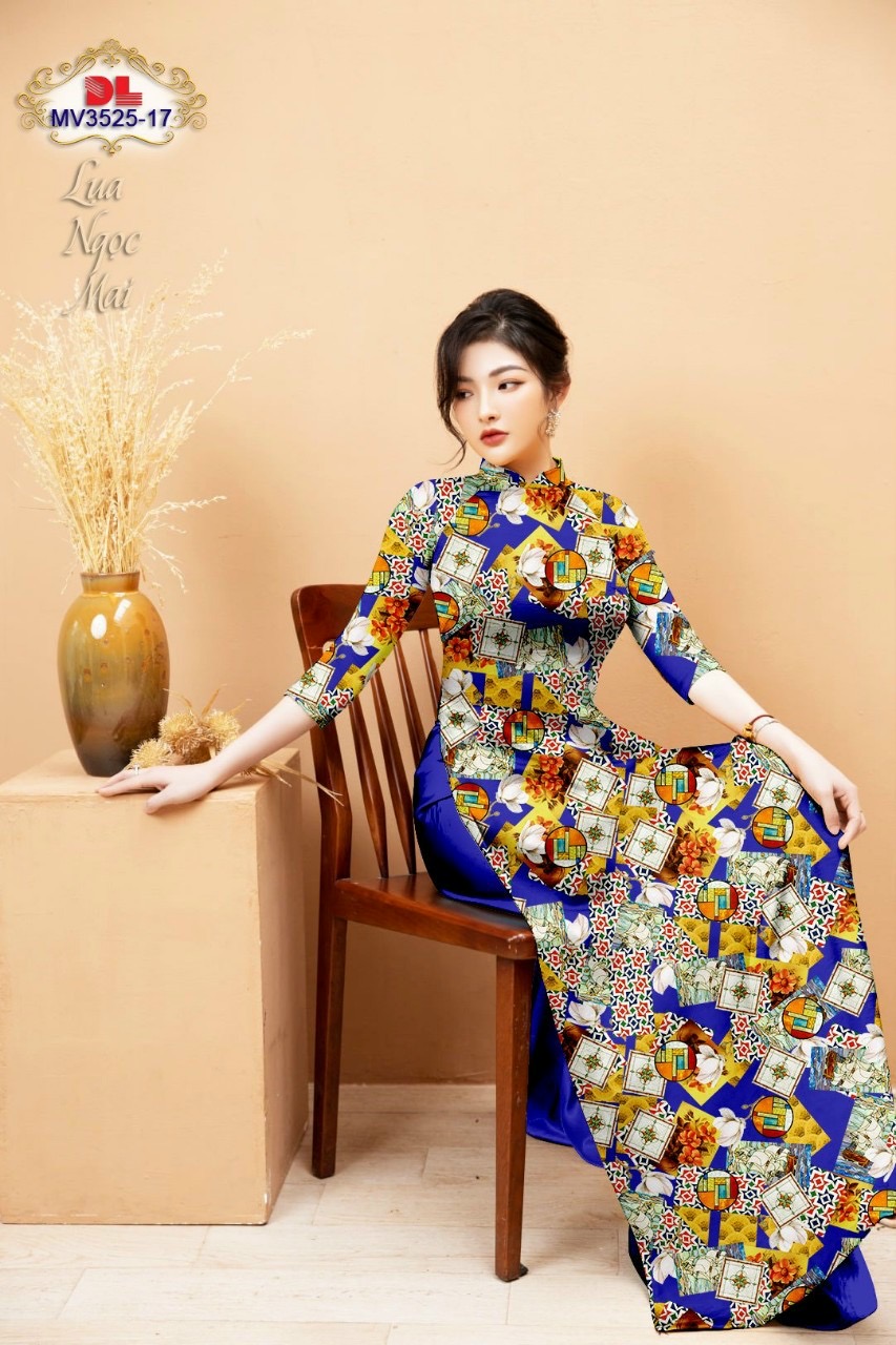 Vải áo dài hoa văn đều dlmv-3525 - Ảnh 10