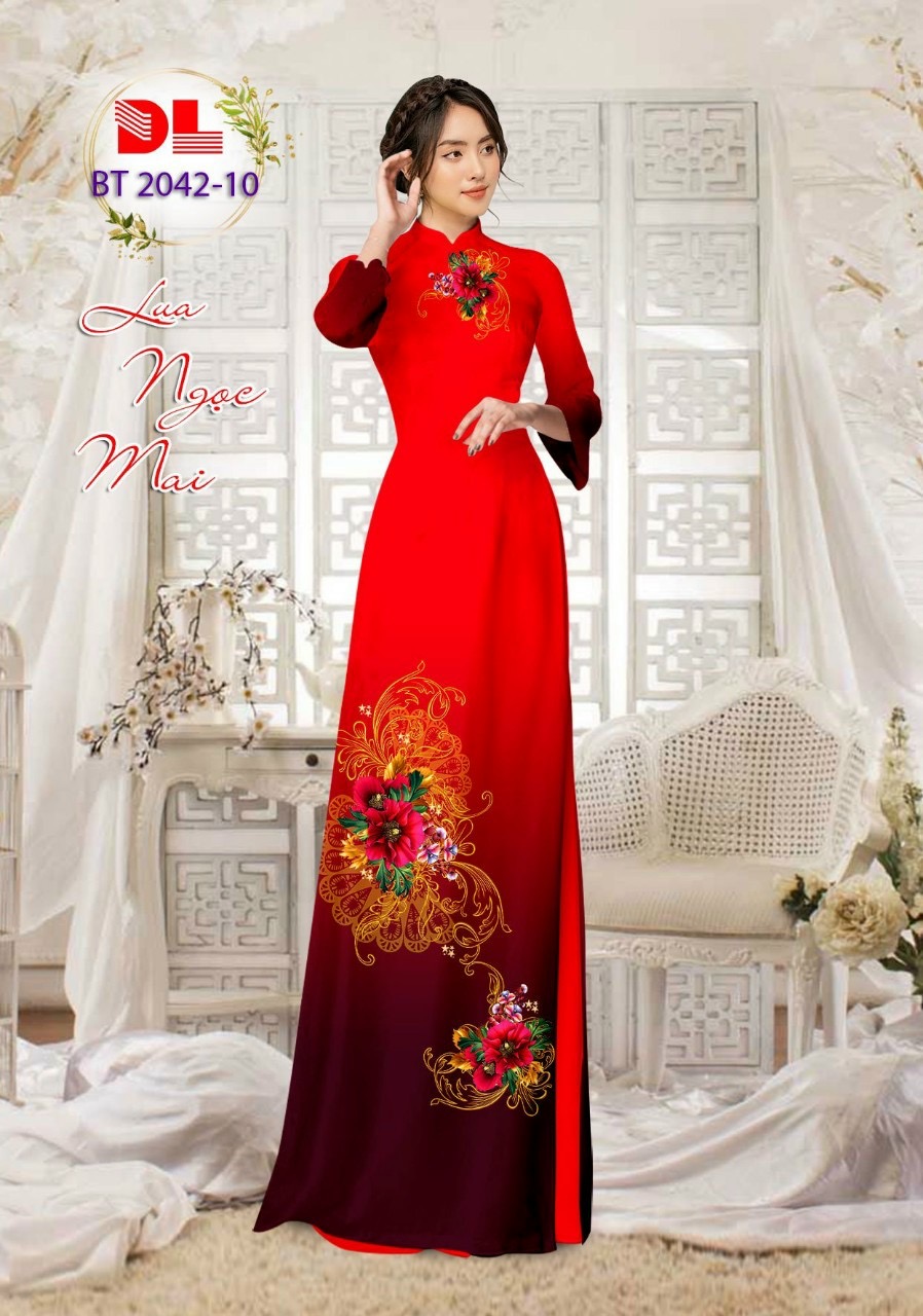 Vải áo dài hoa 3d dlbt-2042 - Ảnh 13