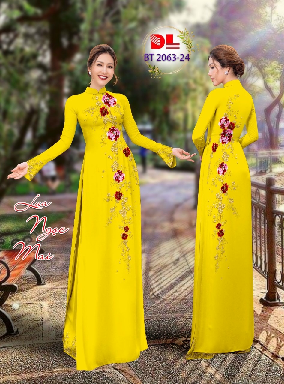 Vải áo dài hoa 3d dlbt-2063 - Ảnh 14