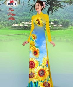 Alternative view of Vải áo dài hoa hướng dương dldn-44