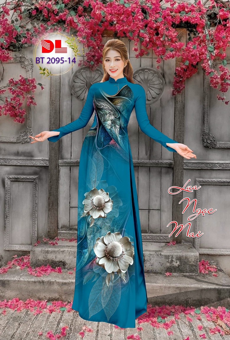 Vải áo dài hoa 3d dlbt-2095 - Ảnh 12