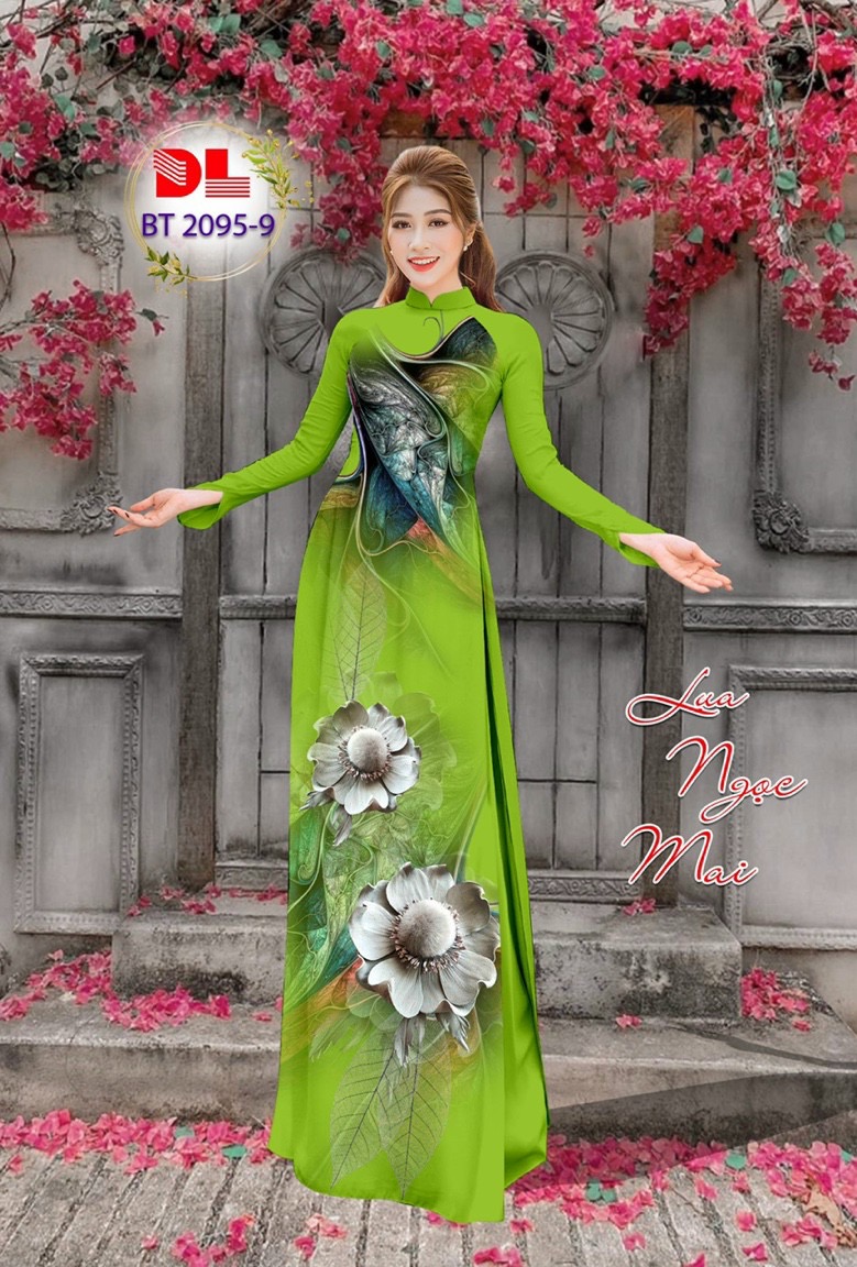 Vải áo dài hoa 3d dlbt-2095