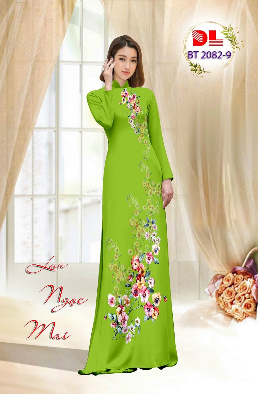 Vải áo dài hoa 3d dlbt-2082 - Ảnh 2