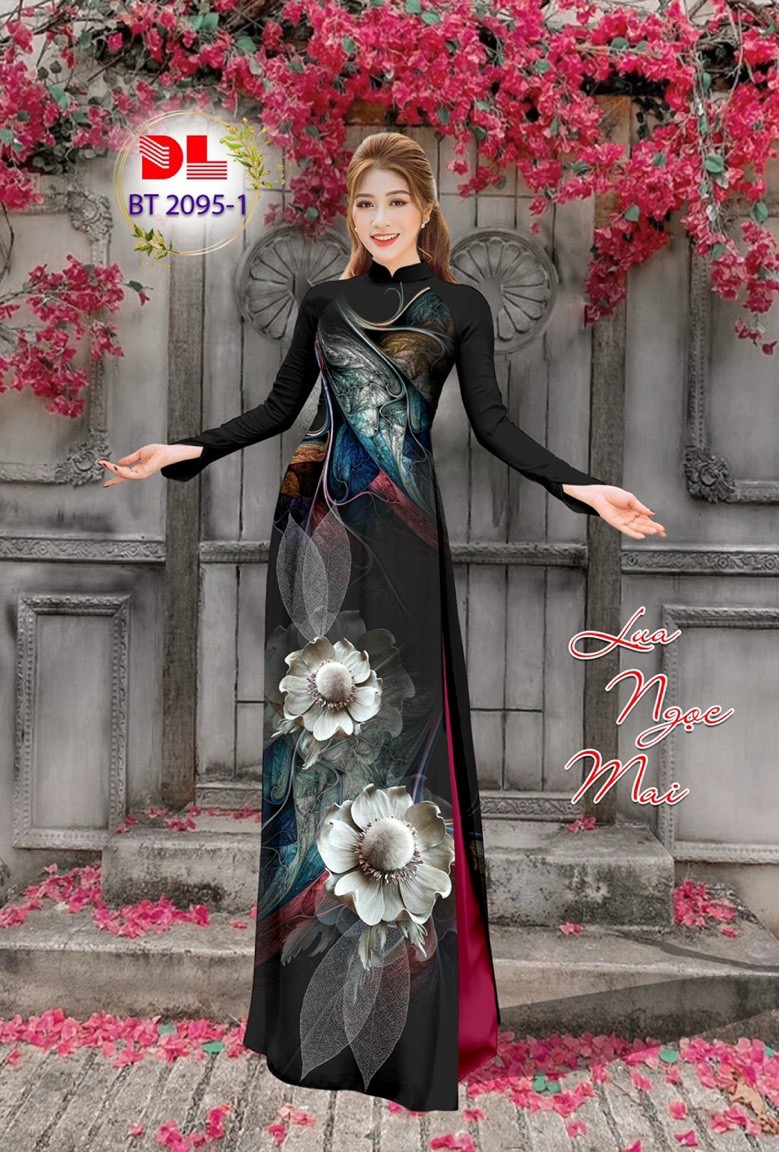 Vải áo dài hoa 3d dlbt-2095 - Ảnh 14