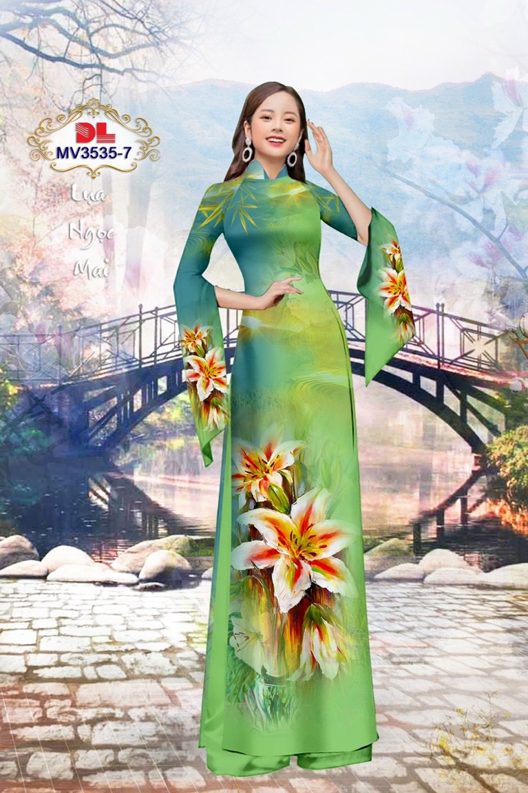 Vải áo dài hoa ly dlmv-3535 - Ảnh 10
