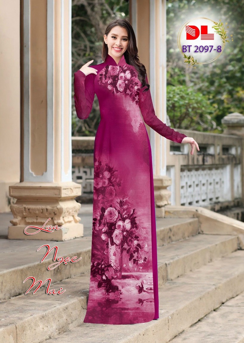Vải áo dài hoa trên dưới dlbt-2097 - Ảnh 8