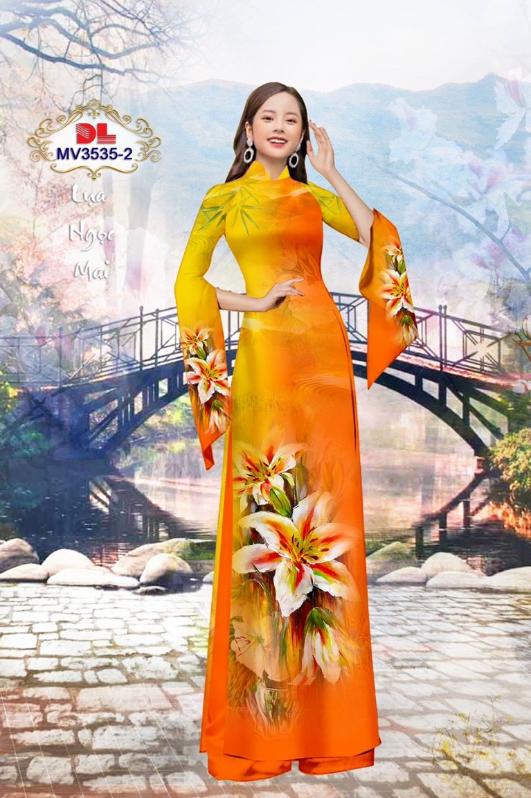 Vải áo dài hoa ly dlmv-3535 - Ảnh 11