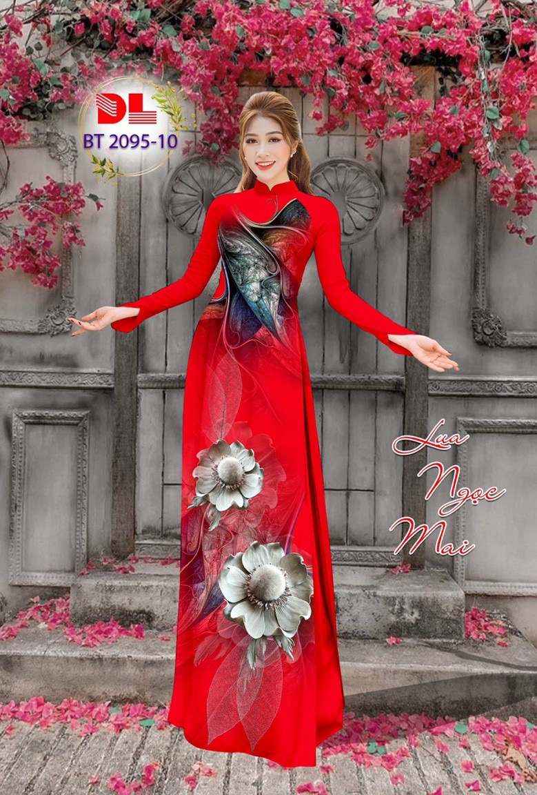 Vải áo dài hoa 3d dlbt-2095 - Ảnh 10