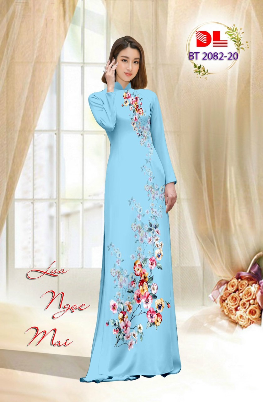 Vải áo dài hoa 3d dlbt-2082 - Ảnh 12