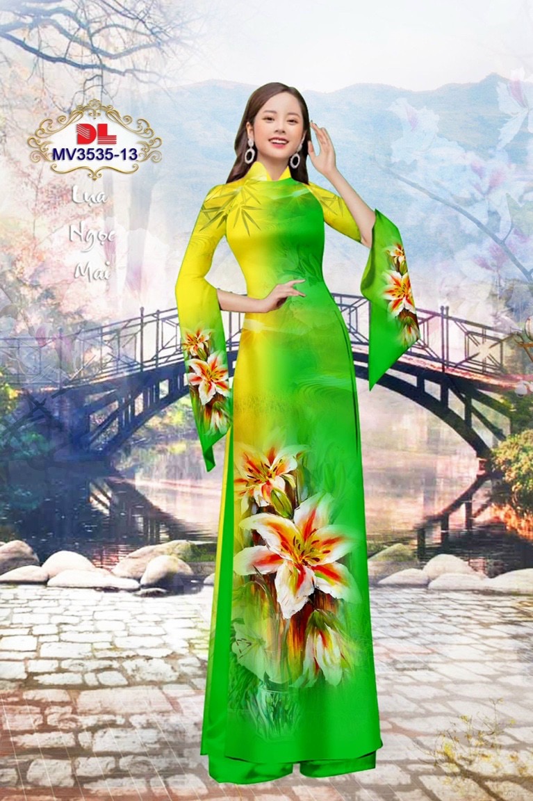 Vải áo dài hoa ly dlmv-3535 - Ảnh 12