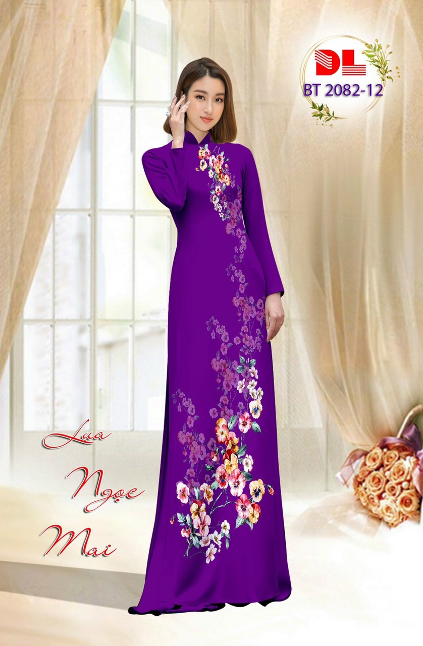 Vải áo dài hoa 3d dlbt-2082 - Ảnh 8