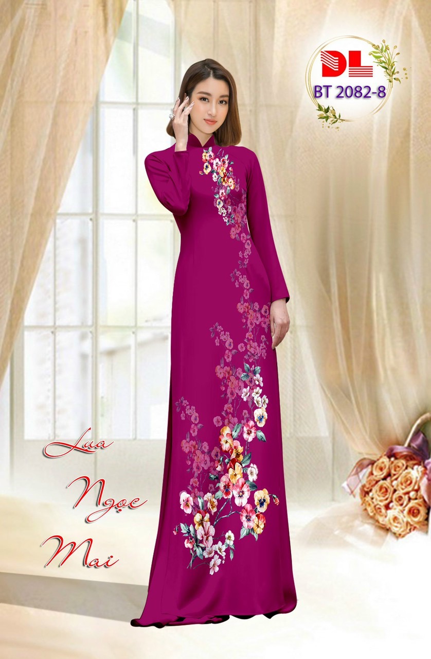 Vải áo dài hoa 3d dlbt-2082 - Ảnh 7