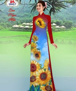 Vải áo dài hoa hướng dương dldn-44