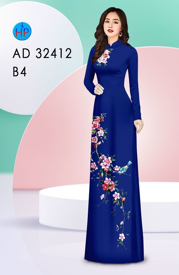 Vải áo dài hoa trên dưới ad 32412 - Ảnh 2