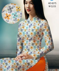 Vải áo dài hoa đều ad 8375