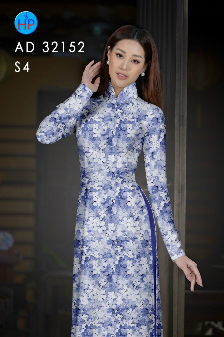 Vải áo dài hoa đều ad 32152 - Ảnh 2