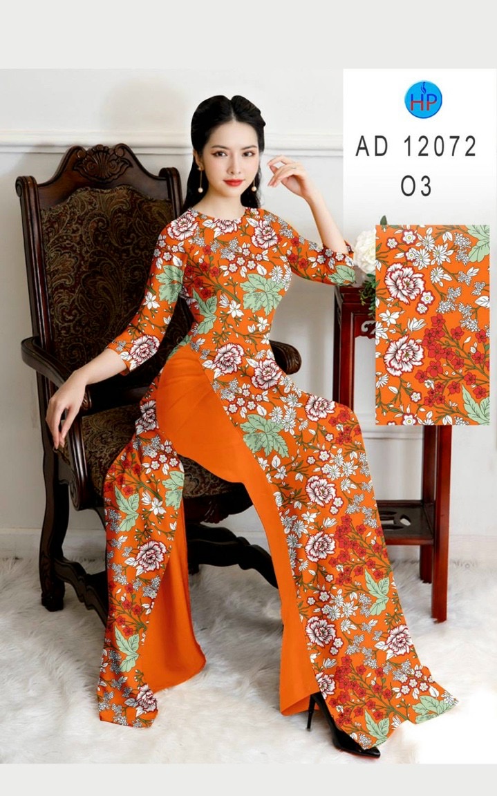 Vải áo dài hoa đều ad 12072