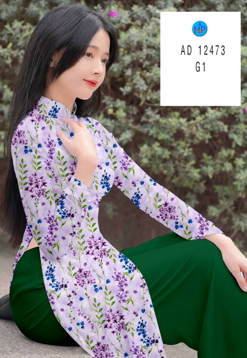 Vải áo dài hoa nhí ad 12473 - Ảnh 4