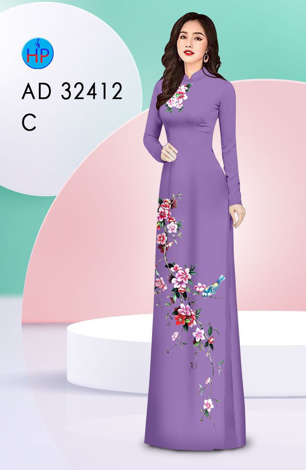 Vải áo dài hoa trên dưới ad 32412 - Ảnh 5