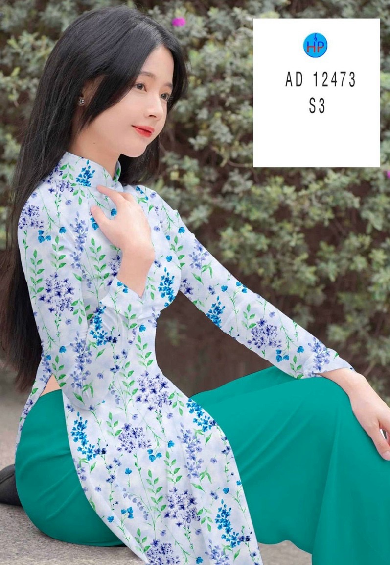 Vải áo dài hoa nhí ad 12473 - Ảnh 10