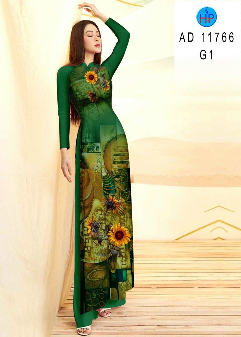Vải áo dài hoa hướng dương ad 11766 - Ảnh 20