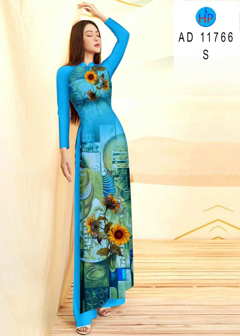 Vải áo dài hoa hướng dương ad 11766 - Ảnh 15