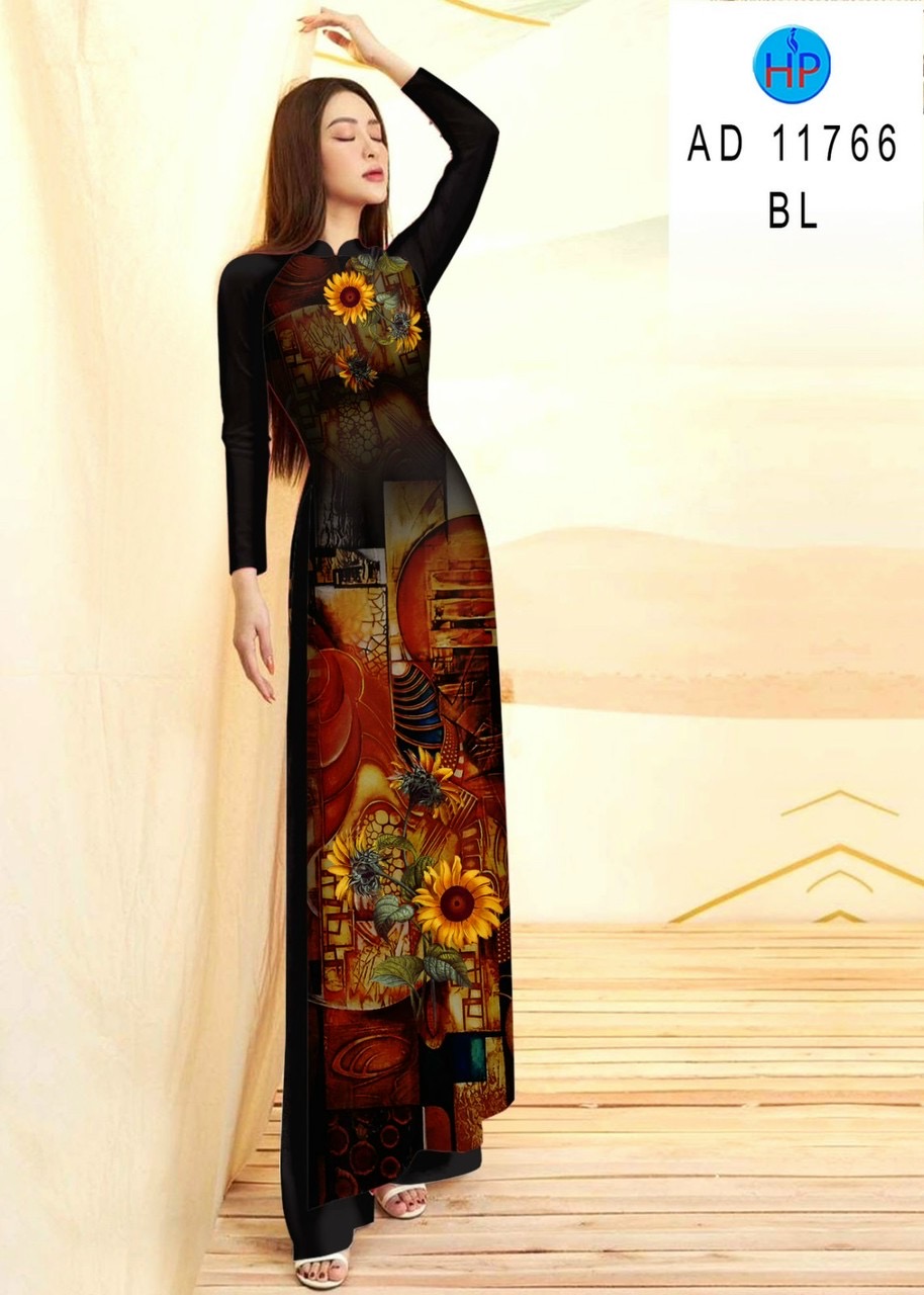 Vải áo dài hoa hướng dương ad 11766 - Ảnh 7