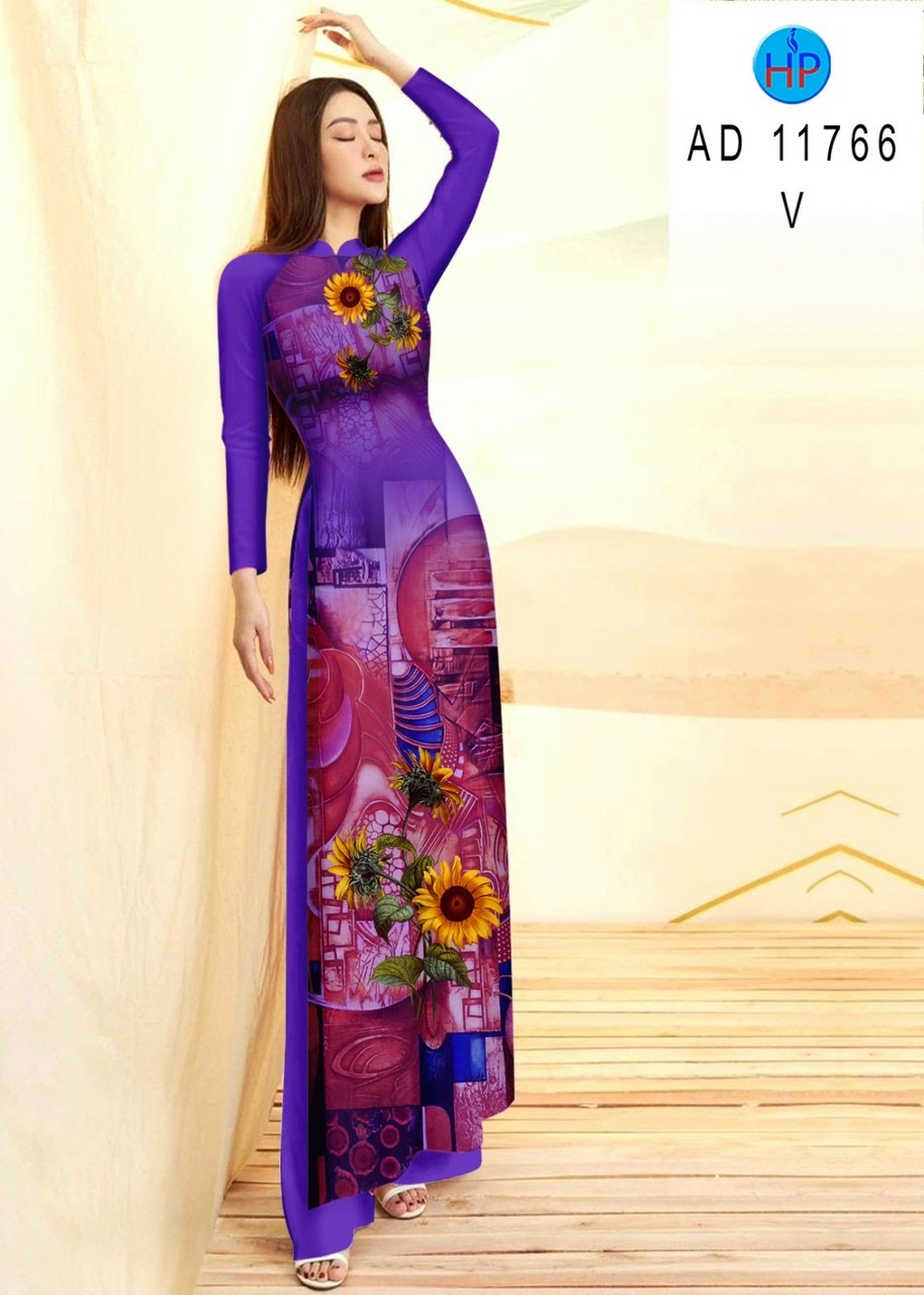 Vải áo dài hoa hướng dương ad 11766 - Ảnh 13