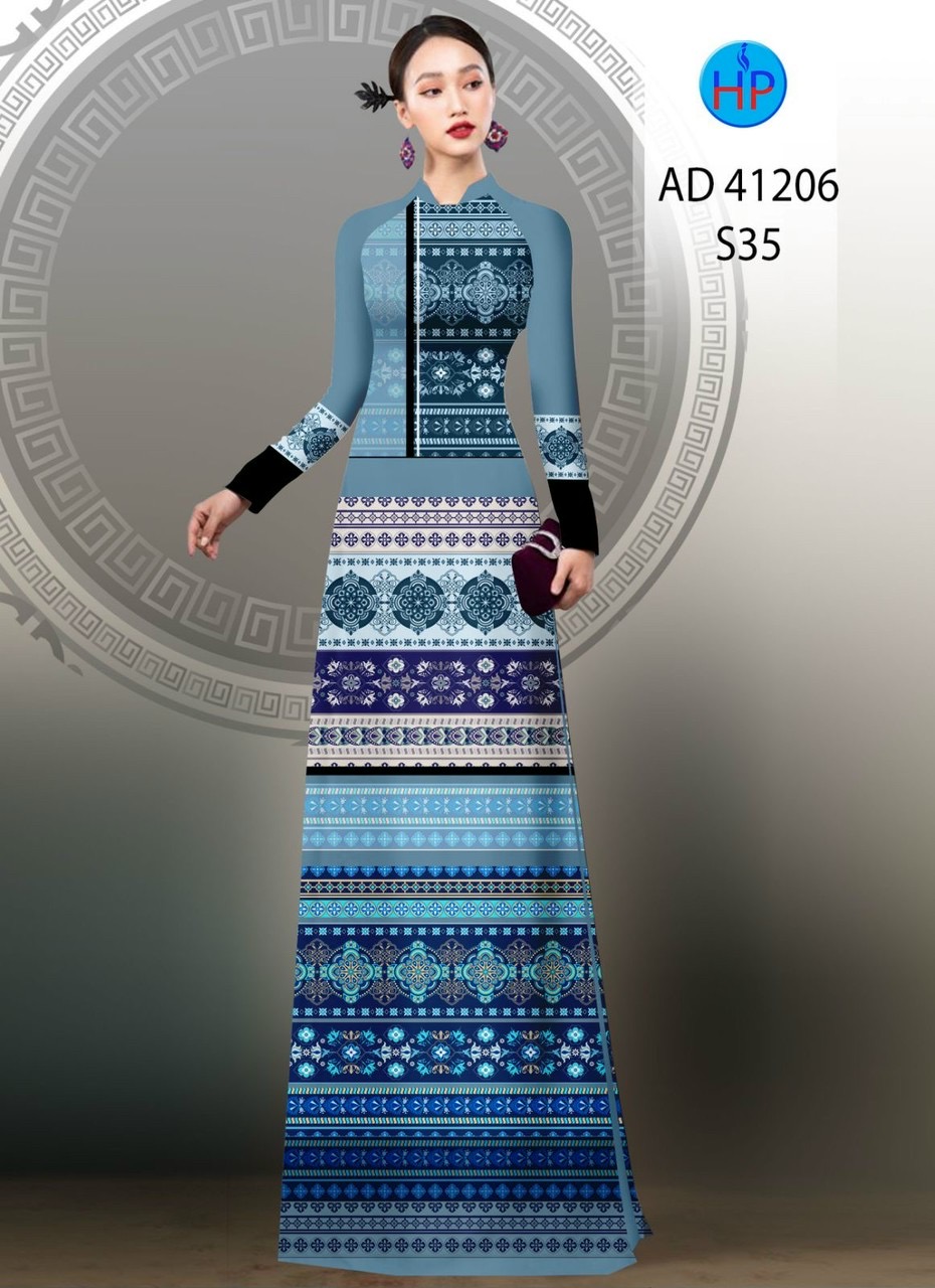 Vải áo dài thổ cẩm ad 41206 - Ảnh 6