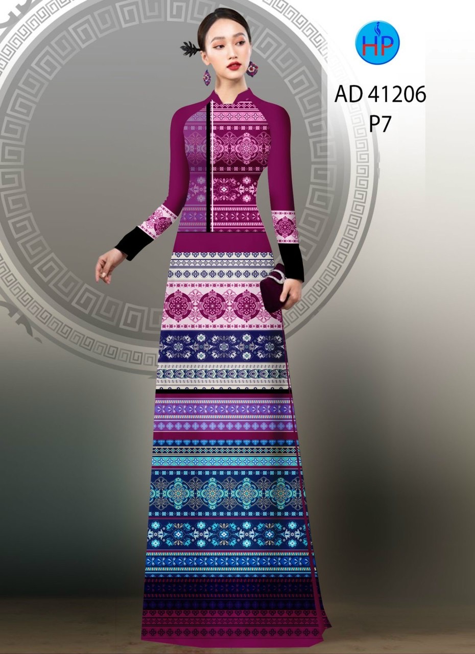 Vải áo dài thổ cẩm ad 41206 - Ảnh 5