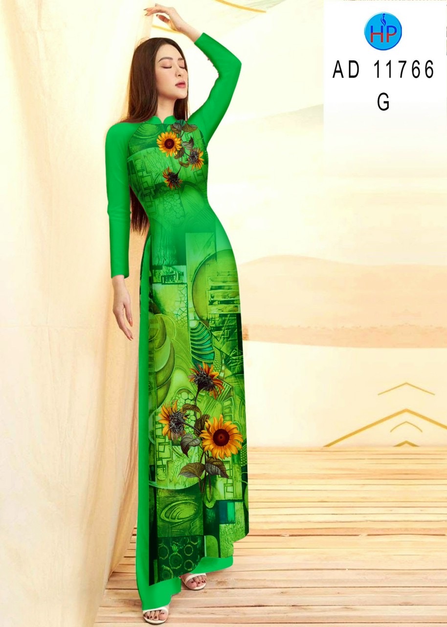 Vải áo dài hoa hướng dương ad 11766 - Ảnh 12