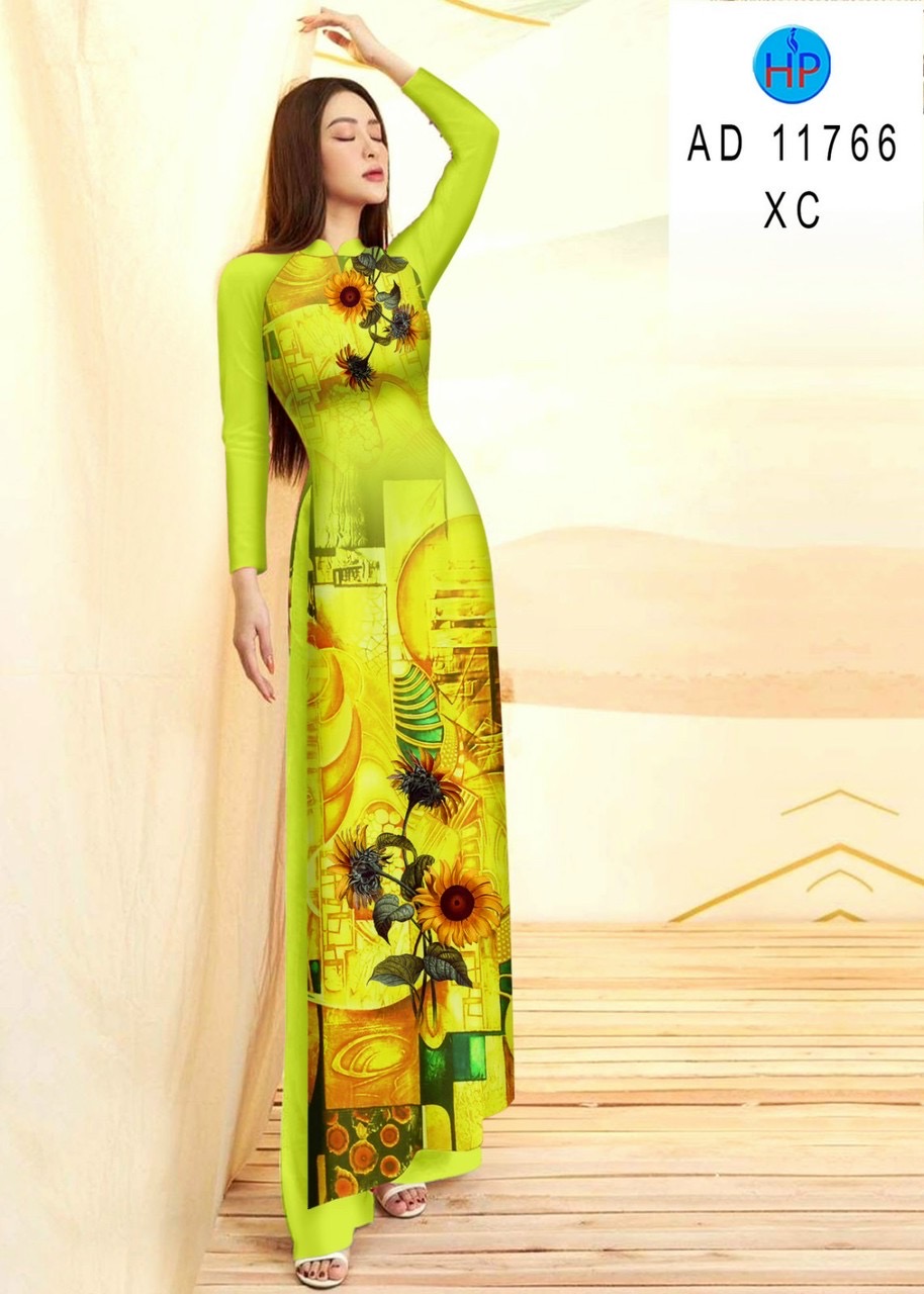Vải áo dài hoa hướng dương ad 11766 - Ảnh 10