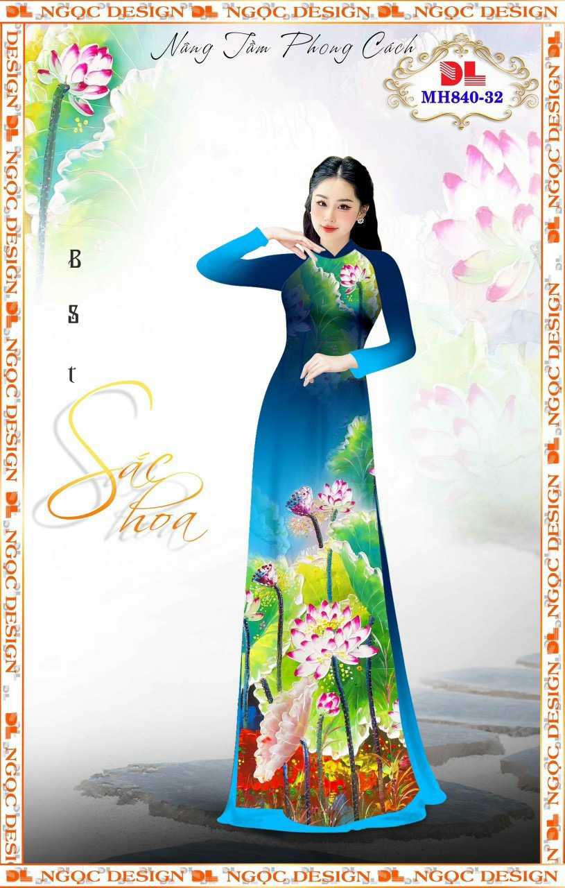Vải áo dài hoa sen dlmh-840 - Ảnh 13