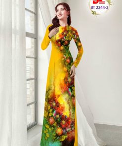 Vải áo dài hoa 3d dlbt-2244
