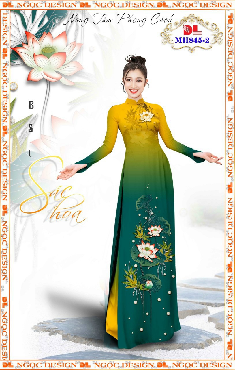 Vải áo dài hoa sen dlmh-845 - Ảnh 4