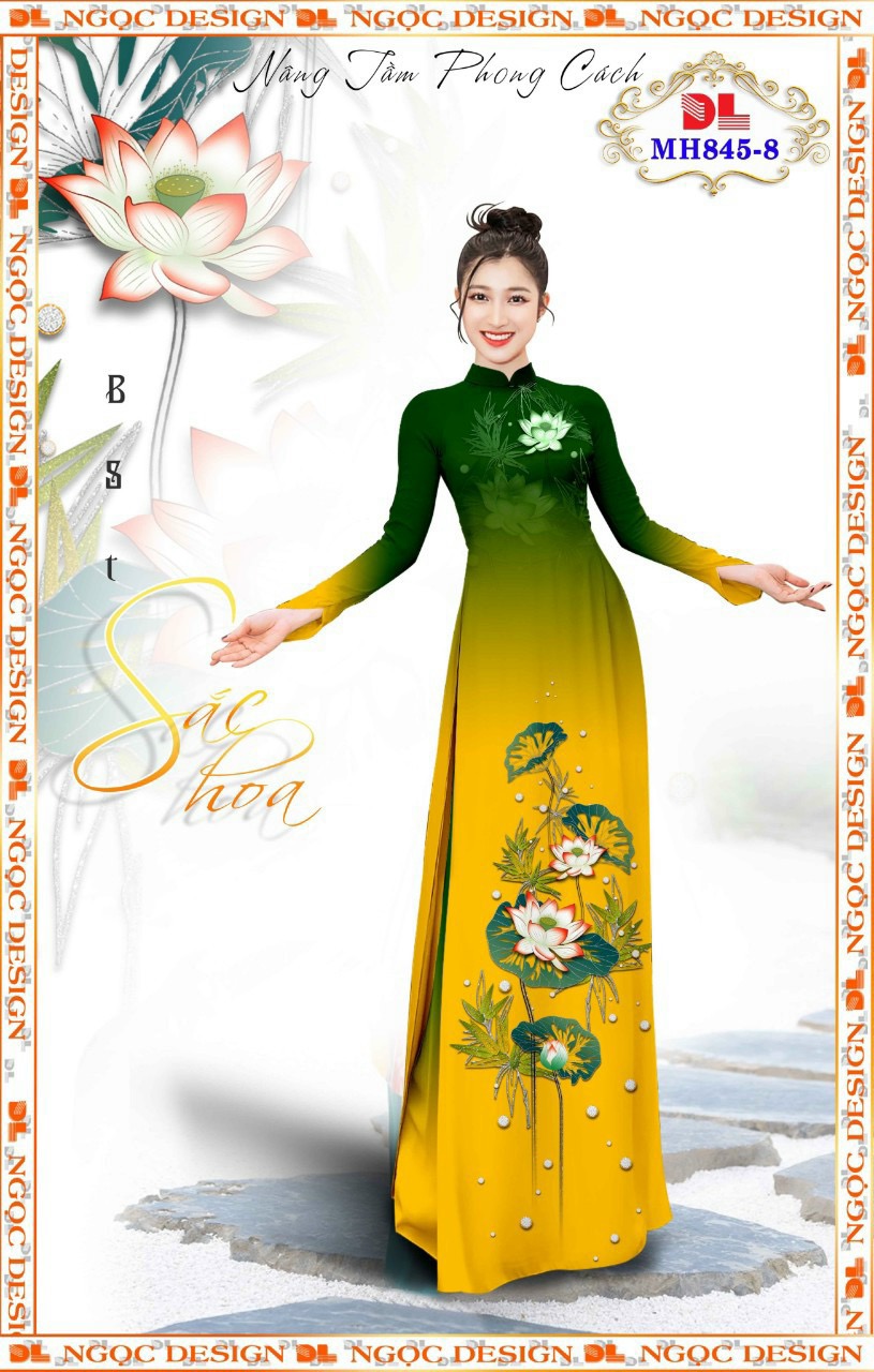 Vải áo dài hoa sen dlmh-845 - Ảnh 11