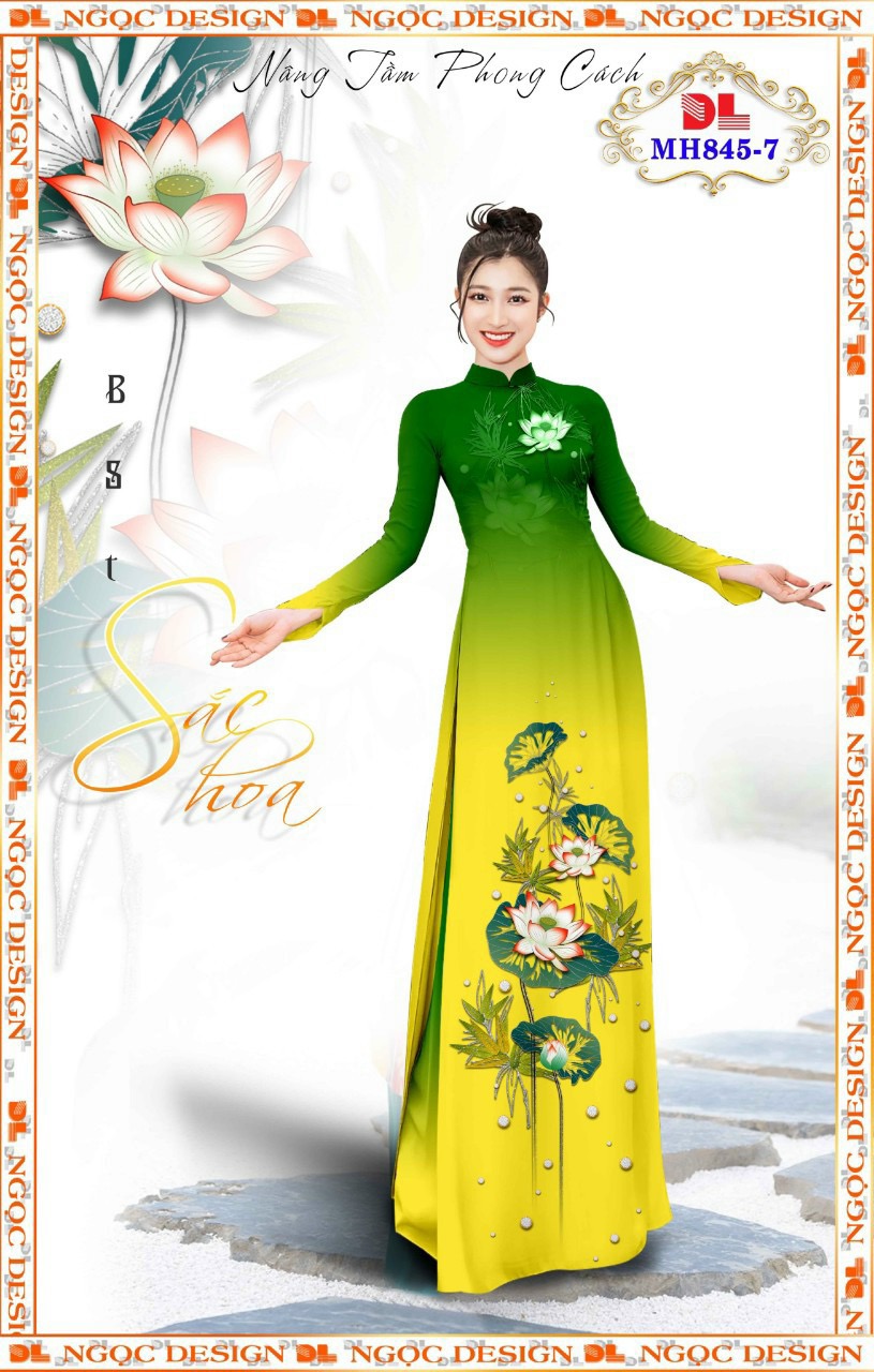 Vải áo dài hoa sen dlmh-845 - Ảnh 10