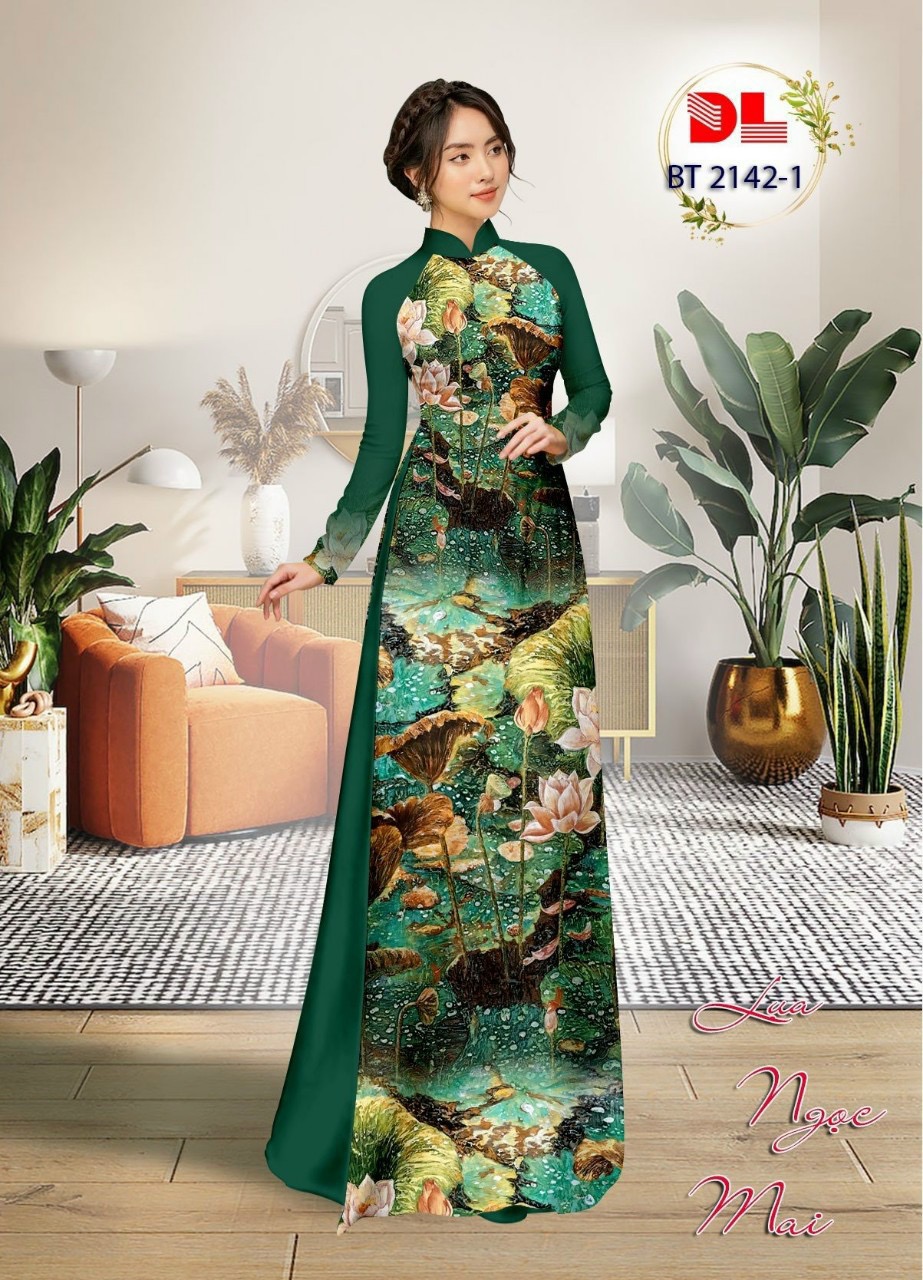 Vải áo dài hoa sen dlbt-2142 - Ảnh 3