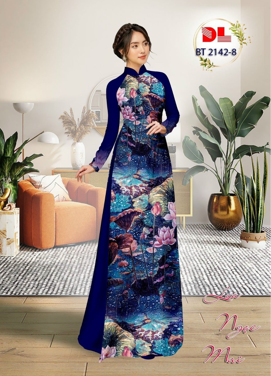 Vải áo dài hoa sen dlbt-2142