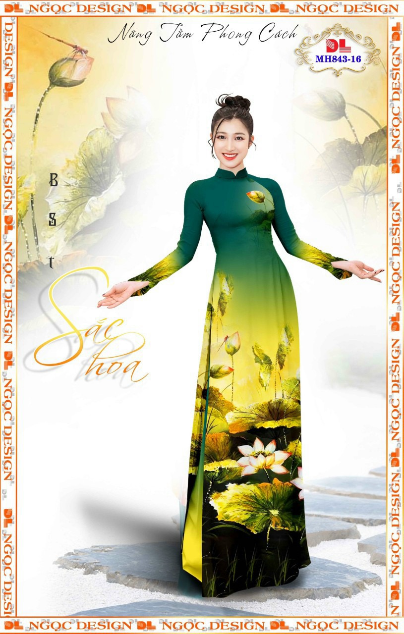 Vải áo dài hoa sen dlmh-843 - Ảnh 7