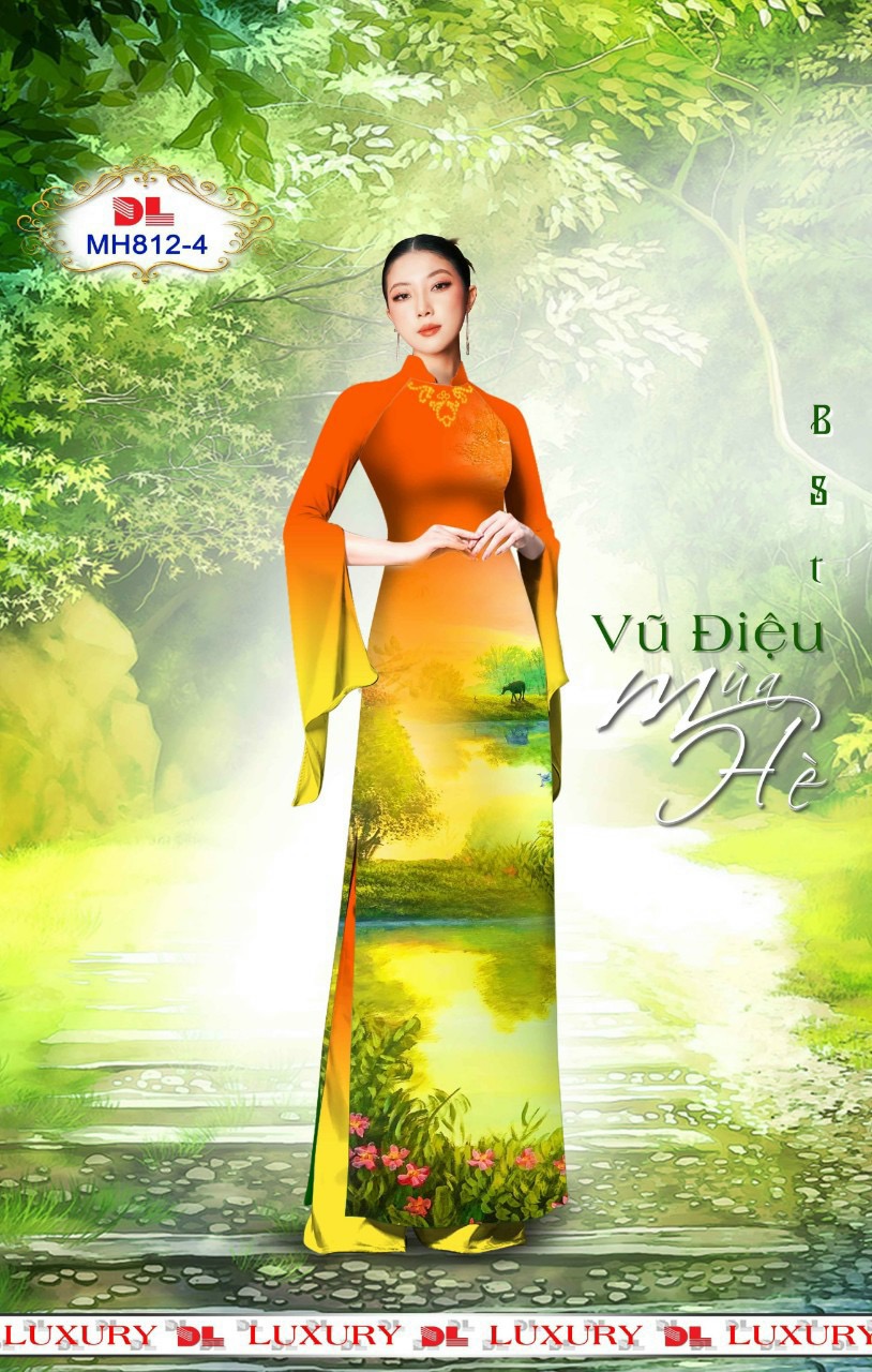 Vải áo dài phong cảnh dlmh-812 - Ảnh 4