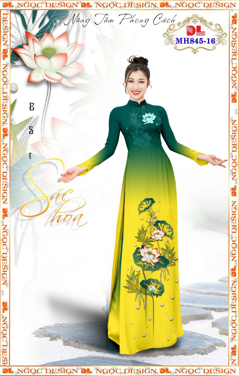 Vải áo dài hoa sen dlmh-845 - Ảnh 14