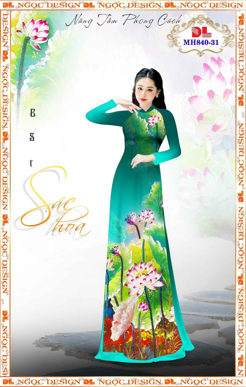 Vải áo dài hoa sen dlmh-840 - Ảnh 15